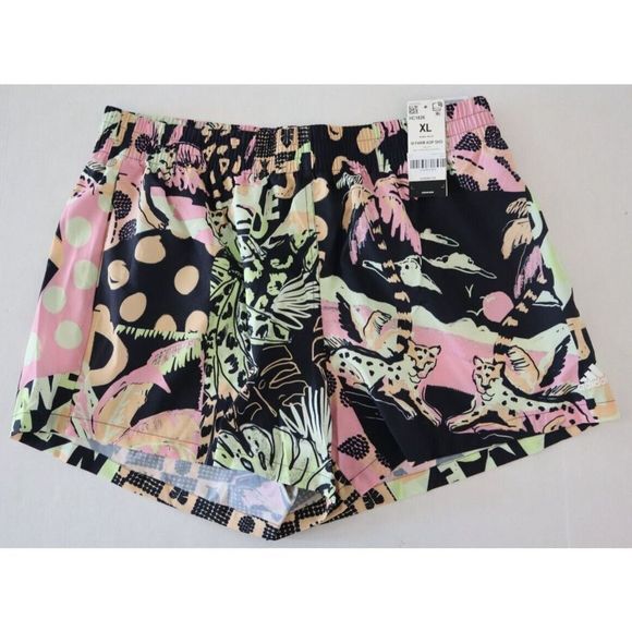 adidas HC1826 Women's Sz XL Black Farm Rio All Over Print Woven Shorts - Picture 1 of 10